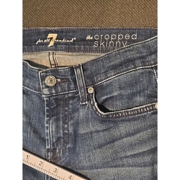 7 For All Mankind The Skinny Crop and Roll Blue Jeans Size 26 EUC - Picture 3 of 14